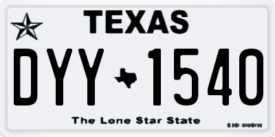 TX license plate DYY1540