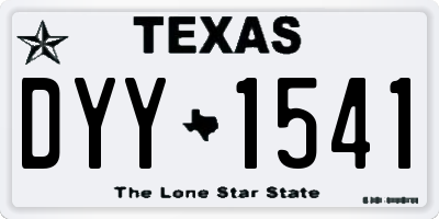 TX license plate DYY1541