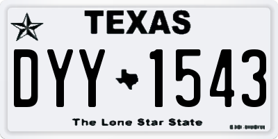TX license plate DYY1543