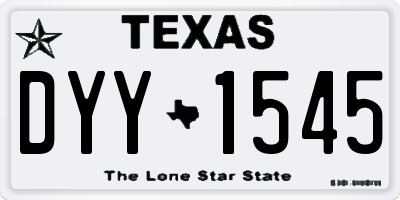 TX license plate DYY1545