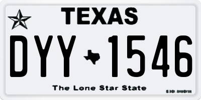 TX license plate DYY1546