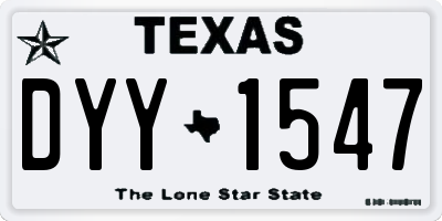 TX license plate DYY1547