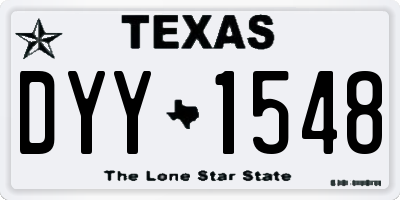 TX license plate DYY1548