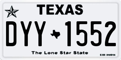 TX license plate DYY1552