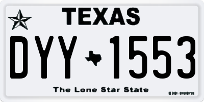 TX license plate DYY1553