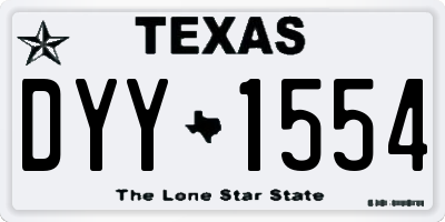 TX license plate DYY1554