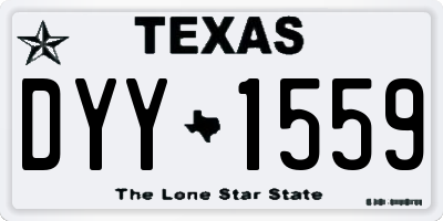 TX license plate DYY1559