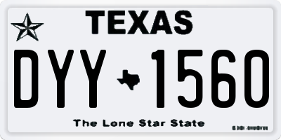 TX license plate DYY1560