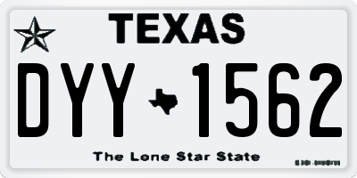 TX license plate DYY1562