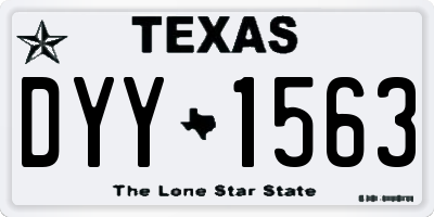 TX license plate DYY1563