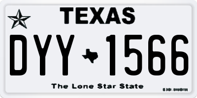 TX license plate DYY1566