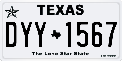 TX license plate DYY1567