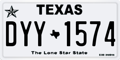 TX license plate DYY1574