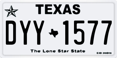 TX license plate DYY1577