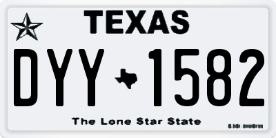 TX license plate DYY1582