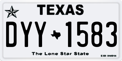 TX license plate DYY1583