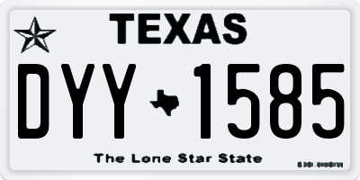 TX license plate DYY1585