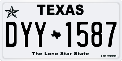 TX license plate DYY1587