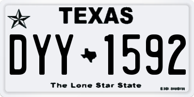 TX license plate DYY1592