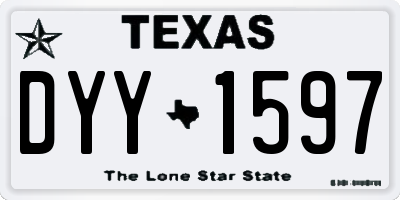 TX license plate DYY1597