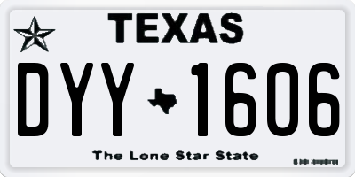 TX license plate DYY1606