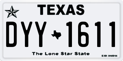 TX license plate DYY1611