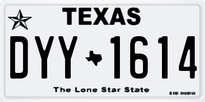 TX license plate DYY1614