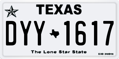 TX license plate DYY1617