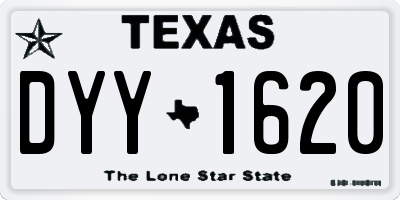 TX license plate DYY1620