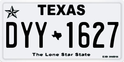 TX license plate DYY1627