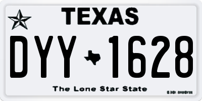 TX license plate DYY1628