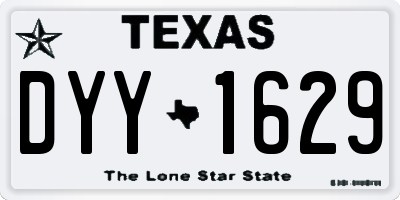 TX license plate DYY1629