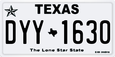 TX license plate DYY1630