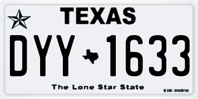 TX license plate DYY1633