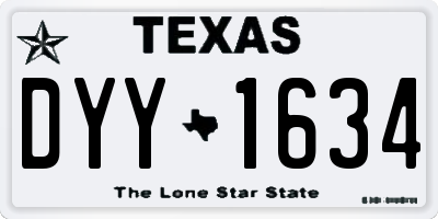 TX license plate DYY1634
