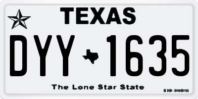 TX license plate DYY1635
