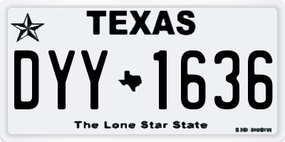 TX license plate DYY1636