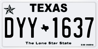 TX license plate DYY1637