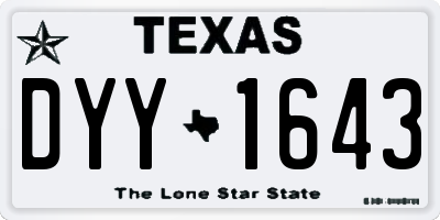 TX license plate DYY1643