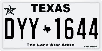 TX license plate DYY1644