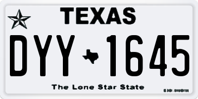 TX license plate DYY1645