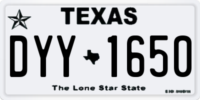 TX license plate DYY1650