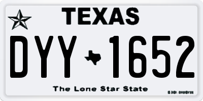 TX license plate DYY1652