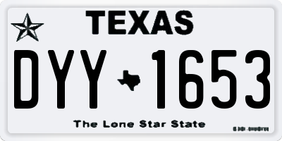 TX license plate DYY1653