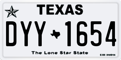 TX license plate DYY1654
