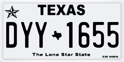 TX license plate DYY1655