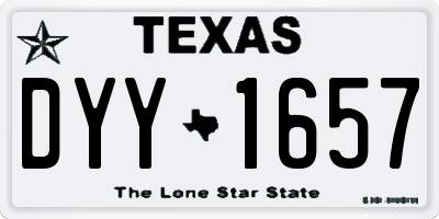 TX license plate DYY1657