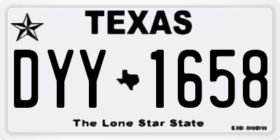 TX license plate DYY1658