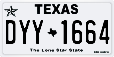 TX license plate DYY1664