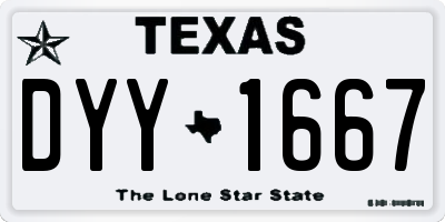 TX license plate DYY1667